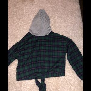 flannel shirt with hood